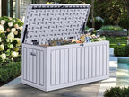 YITAHOME 90 Gallon Large Deck Box with Side Handles, Outdoor Double-Wall Storage for Patio Furniture Cushions, Garden Pool Accessories, Water Resistant & Lockable
