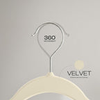 Utopia Home Velvet Hangers 50 Pack - Non-Slip Suit Hangers with 360 Degree Rotatable Hook - for Pants, Coats, Shirts & More (Ivory)