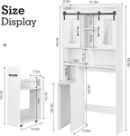 Extendable Rolling Drawer-Style Toilet Storage Cabinet. Conveniently Mobile. Sliding Storage Doors. Adjustable Shelving. Compact Bathroom Storage. Toilet Paper Holder. Bathroom, Toilet, Laundry Room