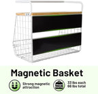 Ofiray-home Magnetic Fridge Shelf with Wood Lid, Fruit Potato Onion Storage Bins, Pantry Organizers, Large Container Spice Rack for Refrigerator, Kitchen Counter, Cabinet (2, White)