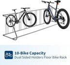 Floor Bike Rack, Sigle-Side 10-Bike Rack 122" L,Grid Bikes Racks In Ground, Freestanding Bicycle Floor Parking Stand, Stand Bike Racks for Garages Streets Yards Bike Events