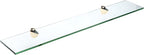 Spancraft Glass P-4.75x30-Brass Peacock Glass Shelf, Brass, 4.75" x 30"