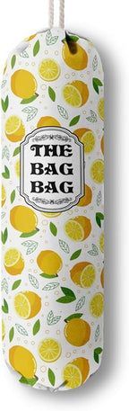 The Bag Grocery Holder, Lemon Organizer for Shopping Bags, Wall Mount Plastic Storage Container Dispenser, Kitchen Gifts for Women Family Friends Grandma Mom (C-2)