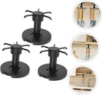 Healifty 3pcs Rotating Kitchen Hooks Utensil Hanger Set for Hanging Cooking Tools Under Cabinet Black Utility Organizer Storage