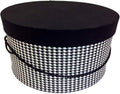 Sarah's Hat Boxes Classic Houndstooth Hat Box – 8.75" x 4.5" (Dia. x Ht.) Handmade in USA – Odorless Non-Toxic Adhesive, Cording Handle – Premium Storage for Hats & Accessories