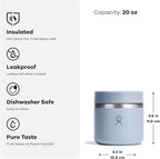 Hydro Flask Food Jar – Insulated Stainless Steel, Snack Travel Container for Hot Food, Lunch, & Soup 20 Oz Agave Green