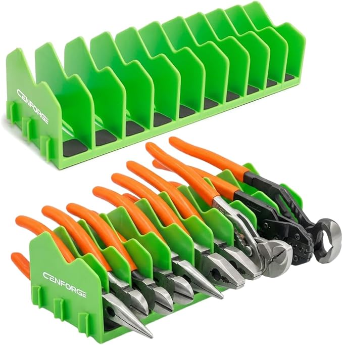 Cenfoge Plier Organizer, Plier Rack, Plier Holder and Cutter Organizer with Non-Slip Rubber Base, PlierOrganizer for Tool Box Drawer, 20 Slots, Tool Storage, Plier Rack (2 PC-Green)