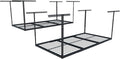 FLEXIMOUNTS 2 Pack 3x6 Overhead Garage Storage Adjustable Ceiling Rack 72" Length x 36" Width x 40" Height, 900lbs Total Weight Capacity, Black, Classic Series