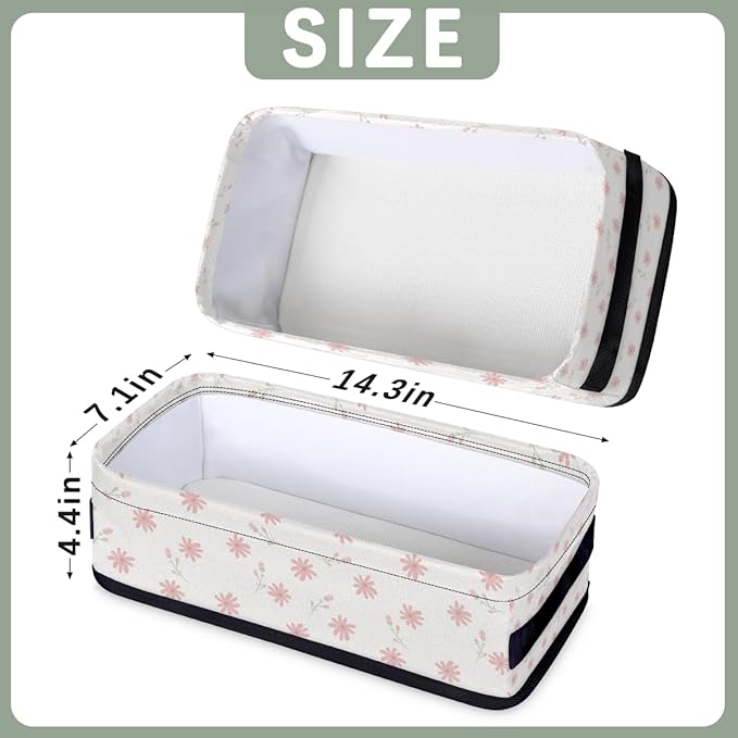 Bathroom Storage Basket Waterproof Foldable Floral Storage Bins with Handles Decorative Toilet Paper Organizer for House Bathroom Toiletries