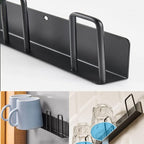 2pcs Mug Hooks Wall-Mounted Mug Holder, Coffee Cups Holder Hanger no Drilling,Mug Rack Hooks with 4 Cup Holders,RV Must Haves Cups Storage Hooks for Kitchen,Living Room,Office (Black)