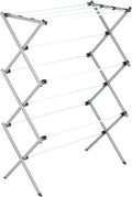 Honey-Can-Do Deluxe Metal Collapsible Clothes Drying Rack, 50 lbs, 29" x 14.2" x 42.1", White & Grey