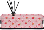 Pink Small Bathroom Baskets for Toilet,Strawberry Foldable Toilet Paper Tank Basket Organizer for Towels Storage Bow Decorative Open Storage Bins for Home,Closet,Containers,Cabinet