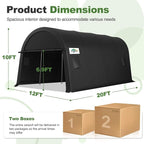 COBIZI Carport Canopy 12x20 Heavy Duty Portable Garage, All-Season Portable Car Ports & Outdoor Storage Shed, Galvanized Frame Vehicle Shelter with Removable Doors and Vents