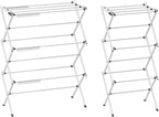 3 Tier Clothes Drying Rack, Foldable Drying Rack Clothing,Indoor & Outdoor Laundry Rack for Drying Clothes,Space-Saving Design, Metal Collapsible Dryer Racks for Laundry-White+Black