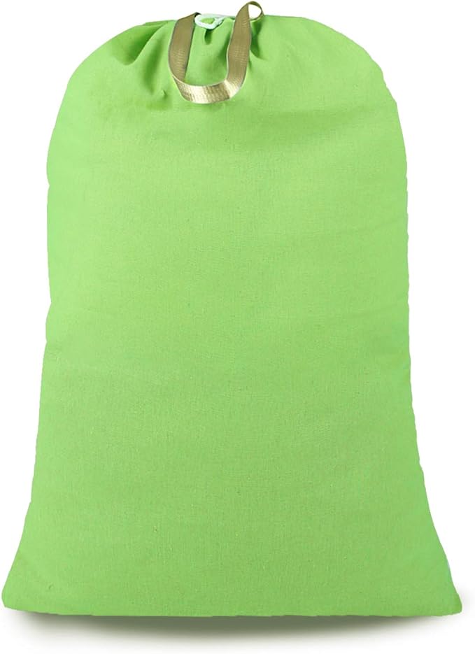 Heavy Duty Laundry Bag with Drawstring and Handle, Extra Large Travel Dirty Clothes Bag for Laundromat and Household, Durable Rip-Stop Laundry Hamper Liner, 28 x 40 Inch, Green