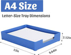 Letter-Size Tray Desk Letter Tray Paper Tray, Sturdy Heavy-Duty Plastic Printer Paper Tray, Single-Tier Stackable File Storage Organizer for Office Home (Blue)