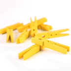 50pcs Colorful Clothespins Natural Wooden Colored Clothespins, Photo Paper Peg Pin Craft Spring Clips for Home Arts Crafts Decor, 2.75 inches (Yellow)