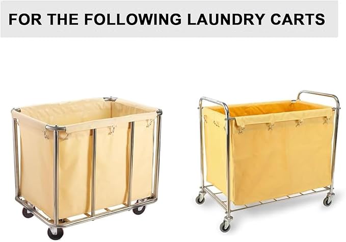 Waterproof Liner Bag for Rolling Laundry Basket, Replacement Liner for Commercial Laundry Cart, Detachable Storage Bag