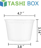 TashiBox 50 Sets 16 Oz Plastic Deli Containers with Lids - Food Storage Containers with Lids - Clear Airtight Meal Prep Containers, BPA Free, Stackable, Leakproof, Microwave and Freezer Safe