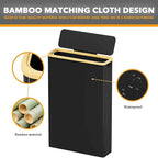 SpaceAid Extra Large Toilet Paper Storage with Lid, Hold up to 24 Regular Rolls or 18 Mega Rolls, Slim Toilet Paper Basket Holder Bin Container, Bathroom Accessories Organizer, Black