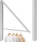 Retractable Clothes Drying Rack Wall Mounted, Foldable Space-Saving Hanger for Laundry Room/Bathroom/RV - Stainless Steel/Aluminum (White)
