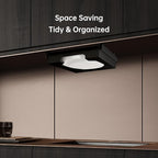 9-inch Paper Plate Dispenser - Bamboo Paper Plate Dispenser Under Cabinet, Kitchen Counter Vertical Holder Organizer Countertop Caddy Rack Black