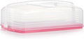 Tupperware, Rectangular Cake and Cupcake Carrier in Pink, Holds 18 Cupcakes