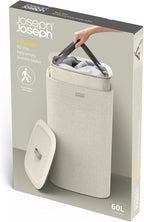 Joseph Joseph Tota One 60L/15.85 gallon Laundry Basket, Removable Washing Bag with handles, Perfect for Bedroom & Bathroom, Ecru