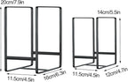 Metal Drying Rack, 3 Pack Inside Cabinet Plate Holders Organizers, Upright Dish Racks for Countertop and Cupboard, Large Capacity, Black (20x16x11.5 cm Each)