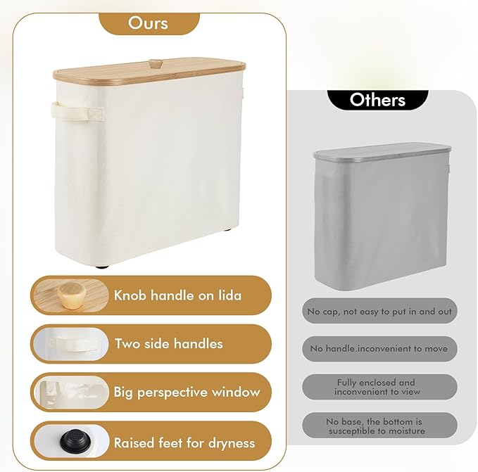 Toilet Paper Storage Basket with Lid and Handle, Foldable Toilet Paper Organizer, Large Capacity Bathroom Storage Holder for 12 Mega or 16 Regular Rolls, Beige