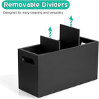 ALELION Black Kitchen Utensil Holder for Countertop - Wooden Large Utensil Caddy Organizer for Counter - 3 Compartment Cooking Utensil Crock for Silverware Spoon Spatula