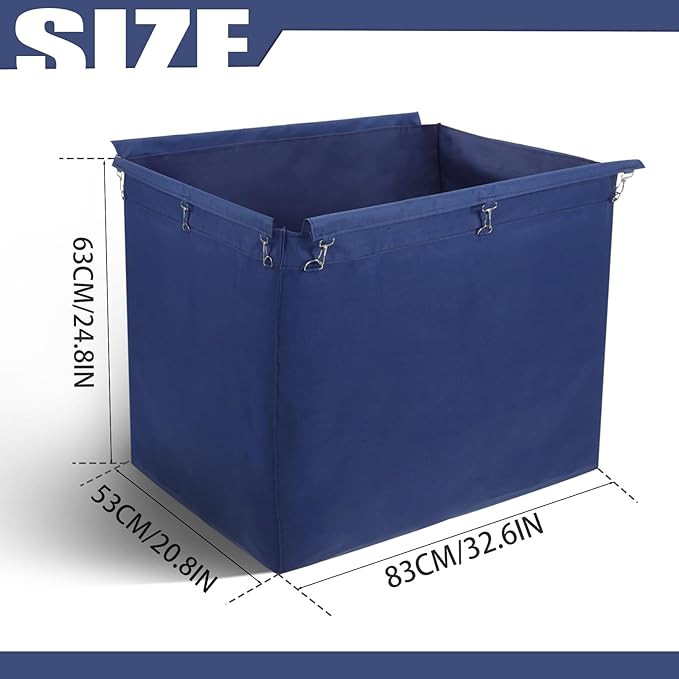 Laundry Cart Liner Replacement - Waterproof Oxford Canvas Cover for Commercial Laundry Carts and Industrial Trolleys
