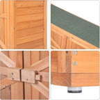 VINGLI Outdoor Wooden Storage Shed, 50.4” x 19.7” x 34.6” (L x W x H) Extra Large Garden Shed Outside Tool Cabinet with 2 Safety Latches, Patio Storage Organizer for Garden Yard Lawn Equipment
