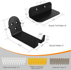 Eapele Bike Pedal Hanger Bicycle Wall Mount Horizontal Hanger, Heavy-duty 10GA Steel Plates Made, Support to 150lb, Compatible with Platform Pedal, Clipless Pedal, and Hybrid Pedal（3pcs）