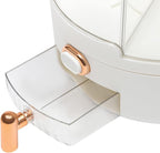 Rice Dispenser, 6 Grid 360° Rotating Cereal Dispenser Rice Container Holder with Lid, Grain Storage Organizer for Kitchen Countertop Dry Food, White, 14.3lbs