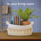 CSC - Toilet Paper Basket, Bathroom organizer, woven rope basket, Tank Top Small Baskets, tank topper, White
