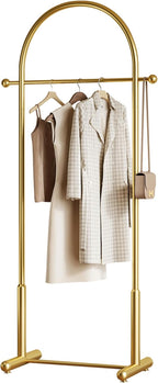 Metal Small Clothes Rack, Arched shape gold Clothing Racks for Hanging Clothes,Heavy Duty Garment Rack for Small Spaces Modern Coat Rack Stand for Entryway, Bedroom (gold)
