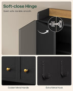 7-Tier Over Toilet Storage Cabinet with Doors, 2-in-1, Separatable Tall Narrow Cabinet, Bathroom Storage Cabinet, Adjustable Shelf, Big/Small Room, Laundry Room, Tissue Holder, Anti-Tip, Black