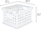 Sterilite Stackable Plastic Storage Crate Bin Organizer File Box with Handles for Home, Office, Dorm, Garage, or Utility Organization, White, 12-Pack