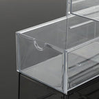 Hipiwe Plastic Drawer Organizer Clear Hair Accessories Organizer Box with 4 Pull Out Drawer Compact Storage Box for Cabinet Vanity Bathroom Pantry Office or Closet Organization