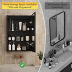 Spliceable Modular LED Lighted Bathroom Medicine Cabinet Mirror with Anti-Fog Aluminum Frame, Adjustable Lighting, Built-in Sockets & USB Ports – Wall Mounted (Right Hinge, 28" L x 20" W)