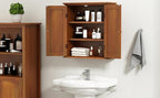 ChooChoo Bathroom Wall Cabinet, Over The Toilet Space Saver Storage Cabinet, Medicine Cabinet with 2 Door and Adjustable Shelves, Cupboard, Rustic
