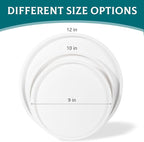 Silicone Bathroom Tray Round Vanity Tray Decorative Soap Holder Kitchen Countertop Organizer Coffee Table Decor for Candle, Perfume, Plant, 9 Inch, White