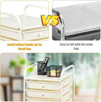 GOFLAME 10-Drawer Rolling Storage Drawer Cart, Utility Cart with Removable Drawers & Metal Frame, Mobile Art Craft Drawer Cart with Lockable Wheels for Home, Office, Studio, School, Yellow