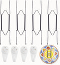 4 Pack Plate Hangers for Wall, Suitable for 9-12 inch Art Plate, Stainless Steel Invisible Heavy-Duty Wire Plate Holder with Wall Hooks, Display Hanger for Decorative Plates/Dishes/Platters(Black)