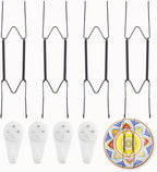 4 Pack Plate Hangers for Wall, Suitable for 9-12 inch Art Plate, Stainless Steel Invisible Heavy-Duty Wire Plate Holder with Wall Hooks, Display Hanger for Decorative Plates/Dishes/Platters(Black)