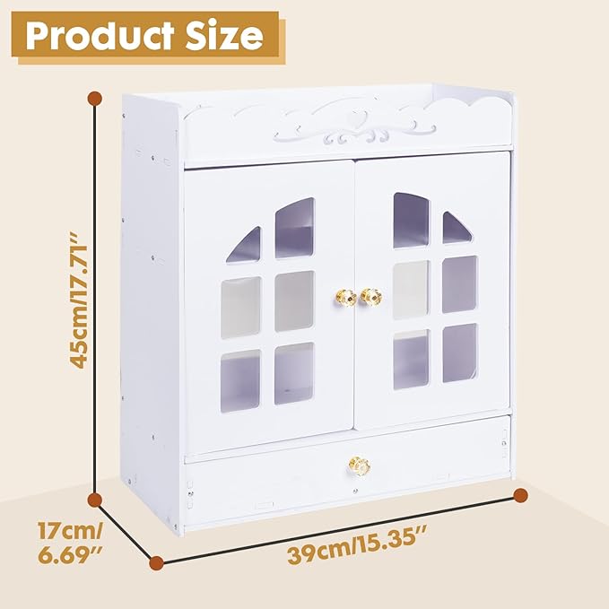 ShellKingdom Over The Toilet Storage Cabinet, Wall Mount Bathroom Cabinet, Narrow Bathroom Wall Cabinet with Doors and Shelf for Towel, Toilet Paper Storage, 17.71 x 15.35 x 6.69 inch