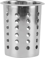 Tyenaza Stainless Steel Utensil Holder, Multipurpose Large Capacity Kitchen Utensil Holder,Utensil Crocks Organizer for Forks, Spoons, Knives, Kitchenware(with Holes)