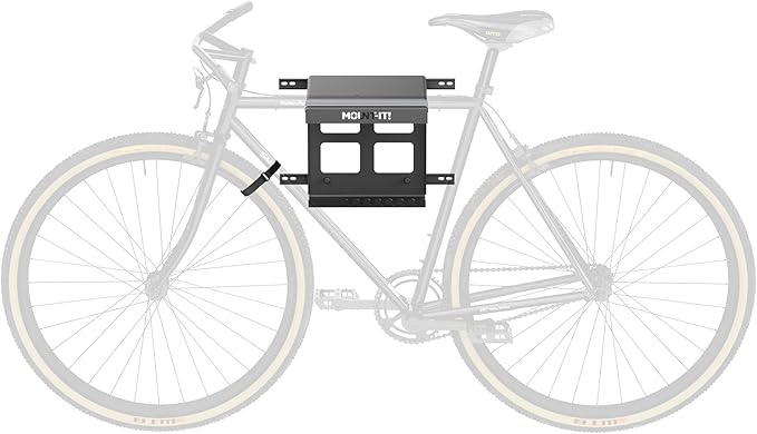 Mount-It! Bike Wall Mount Rack with Shelf and Hooks, Horizontal Indoor Bike Rack Garage Home, Space Saving Wall Mounted Hanger for a single Road, Mountain or other Bicycle with Extra Storage, Black