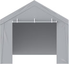 VEVOR Carport Replacement Canopy Cover Top + Side Wall 13 x 20 ft, Garage Tent Shelter Tarp Heavy-Duty Waterproof & UV Protected, Easy Installation with Ball Bungees,Grey (Frame Not Included)